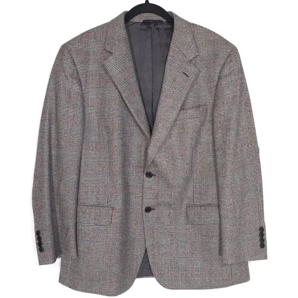BROOKS BROTHERS Loro Piana WOOL Blazer Sport Coat Size 42 Gray Plaid ITALY 120’s